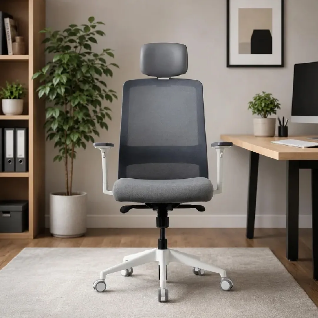 D40 High-Back Mesh Chair with Headrest - White Saudi Arabia 2